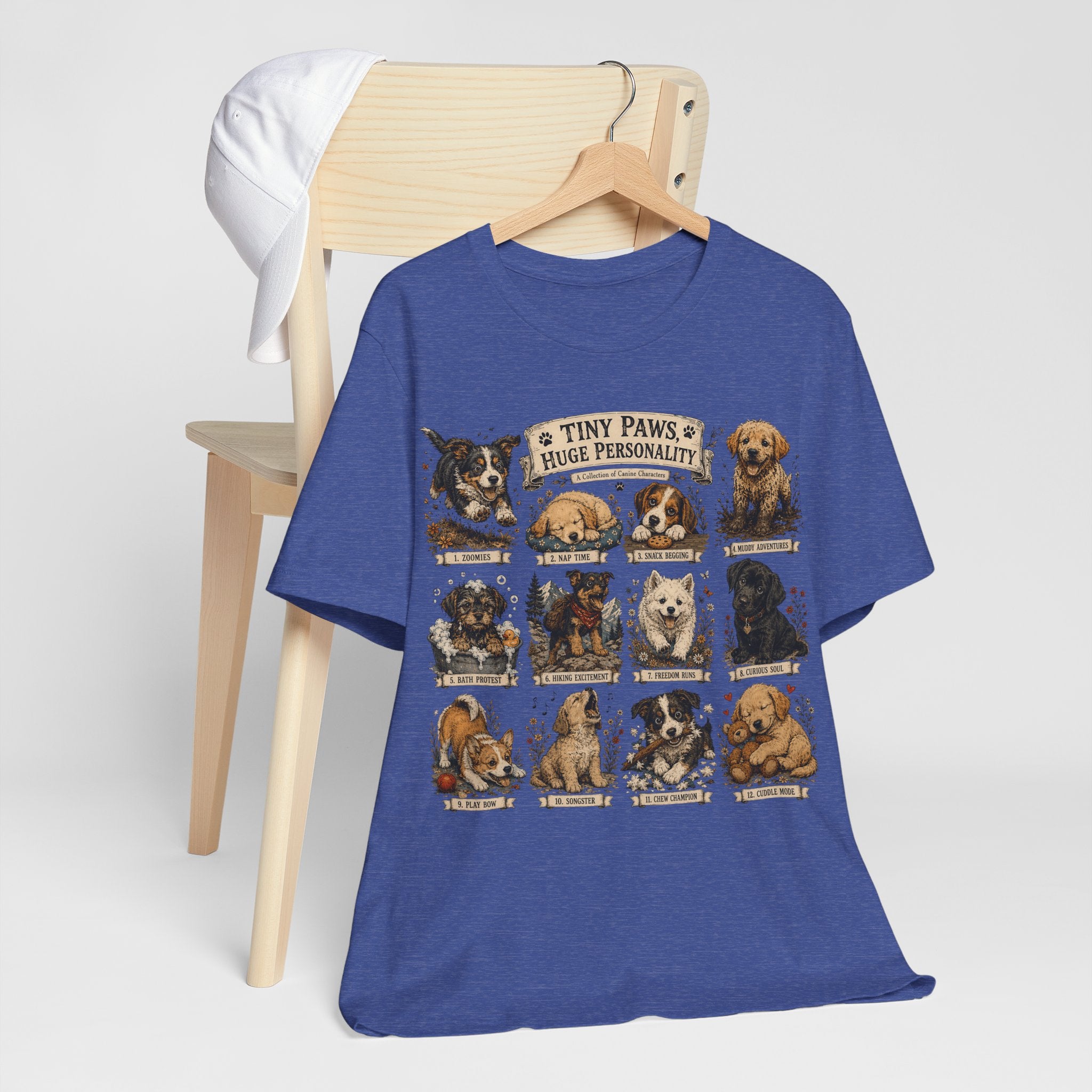 Tiny Paws Huge Personality Puppy Tee — Cute Dog Breed Collage T-Shirt