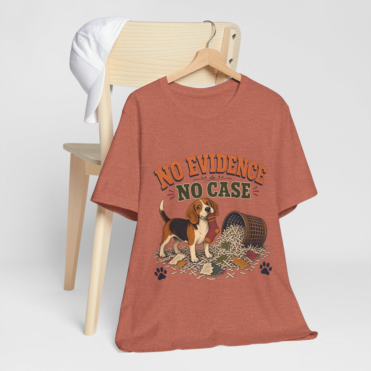 "No Evidence No Case" Beagle T-Shirt — Funny Beagle Mom Graphic Tee