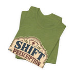 "Shift Prescription: Coffee, Quiet, Comfy Shoes" — Retro Nurse T-Shirt