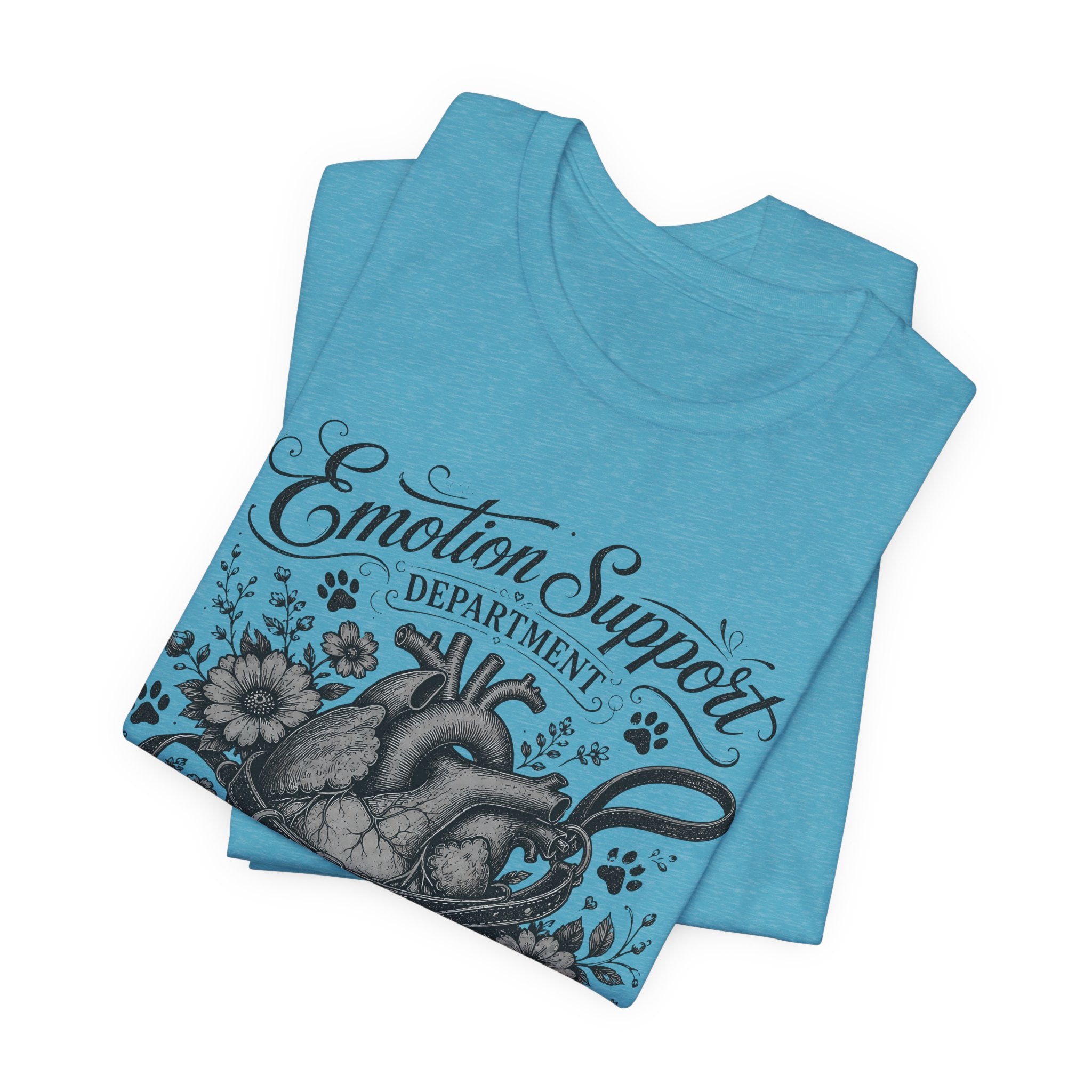 Emotion Support Department Tee — Anatomical Heart Floral Graphic Shirt