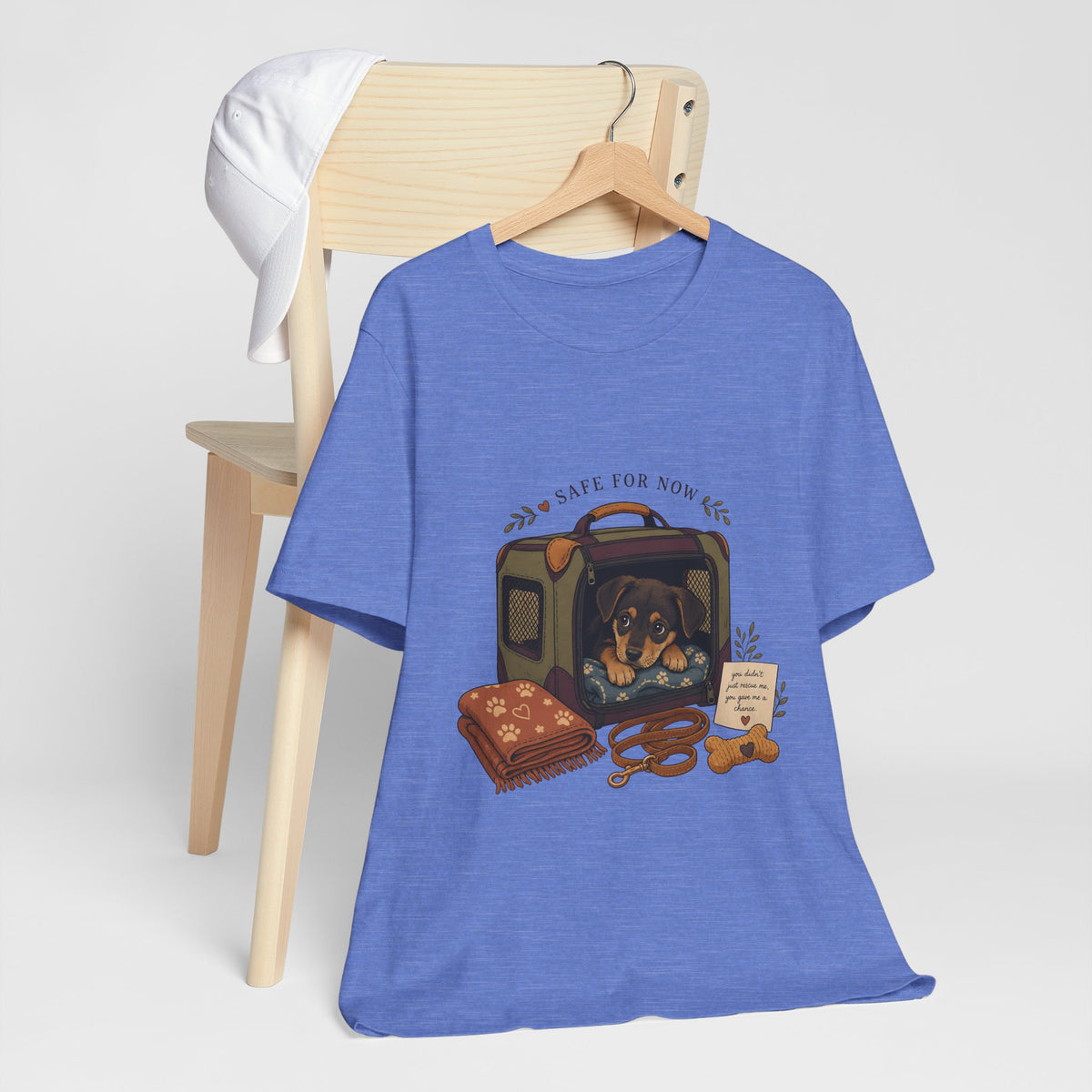 "Safe For Now" T-Shirt — Heartfelt Foster Puppy Graphic Tee
