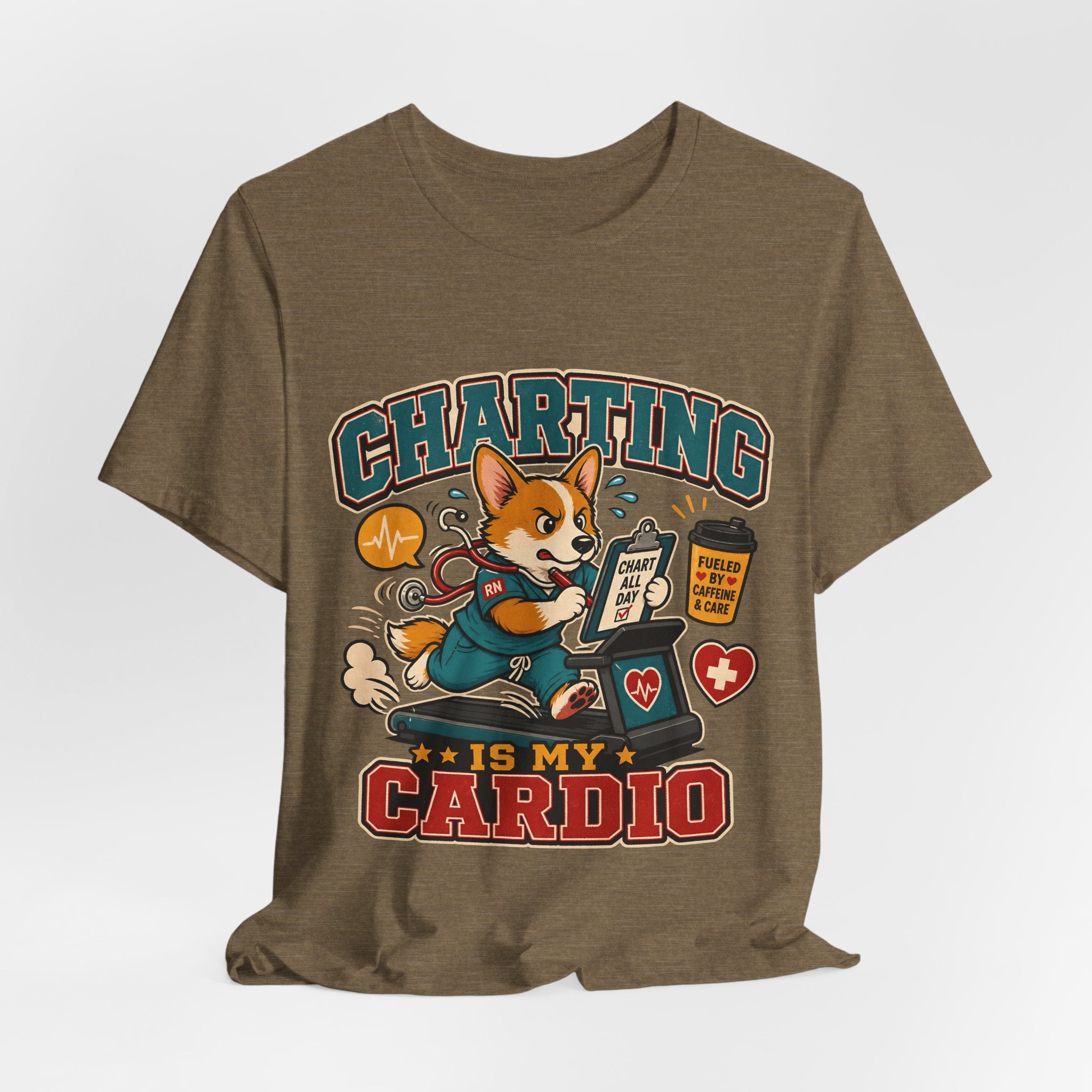 "Charting Is My Cardio" Nurse T-Shirt — Funny Nurse Graphic Tee
