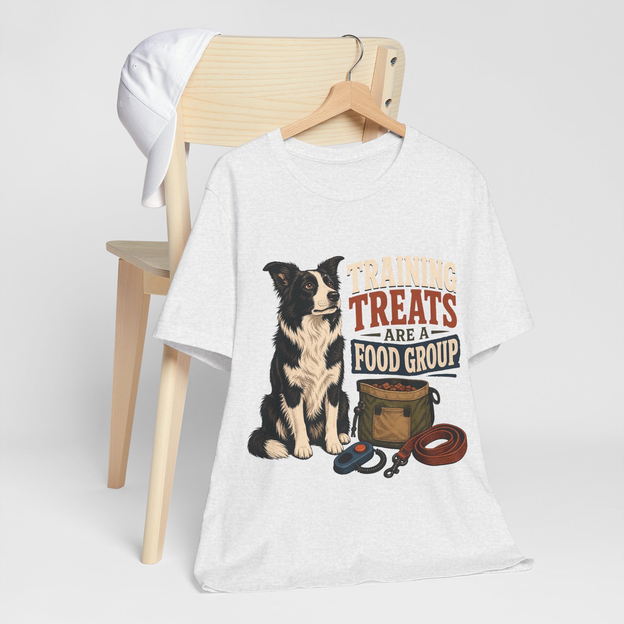 "Training Treats Are A Food Group" Dog Lover T-Shirt — Funny Dog Graphic Tee