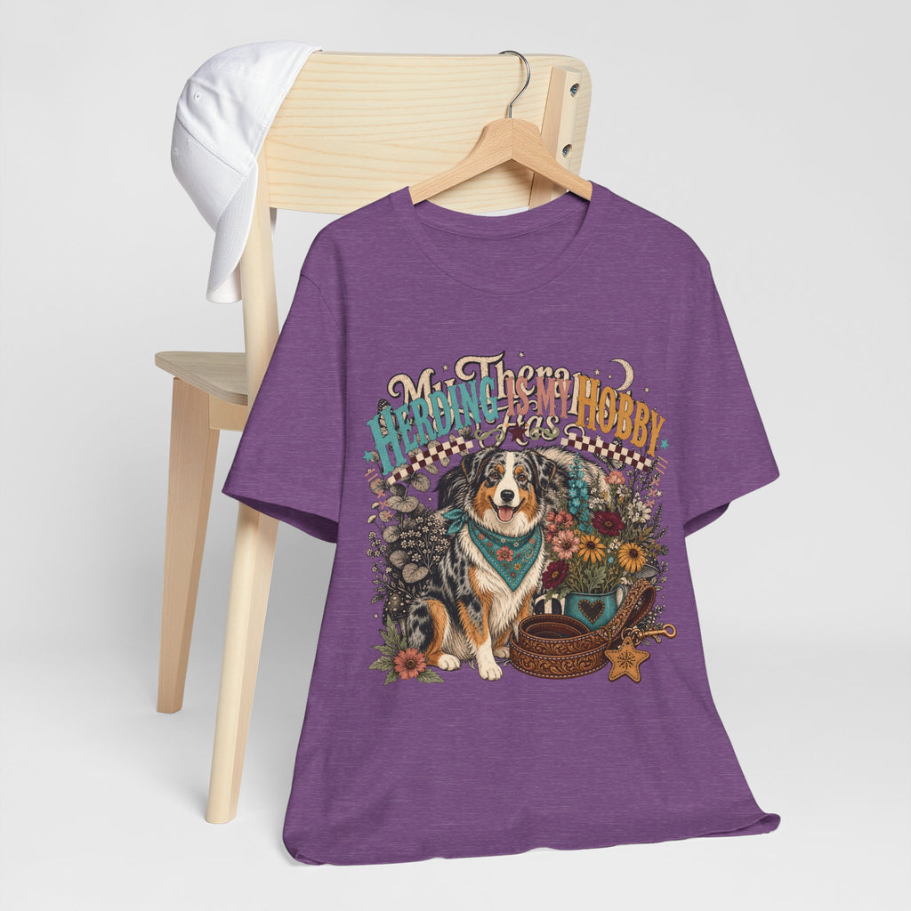 "Herding Is My Hobby" Australian Shepherd T-Shirt — Retro Dog Lover Graphic Tee