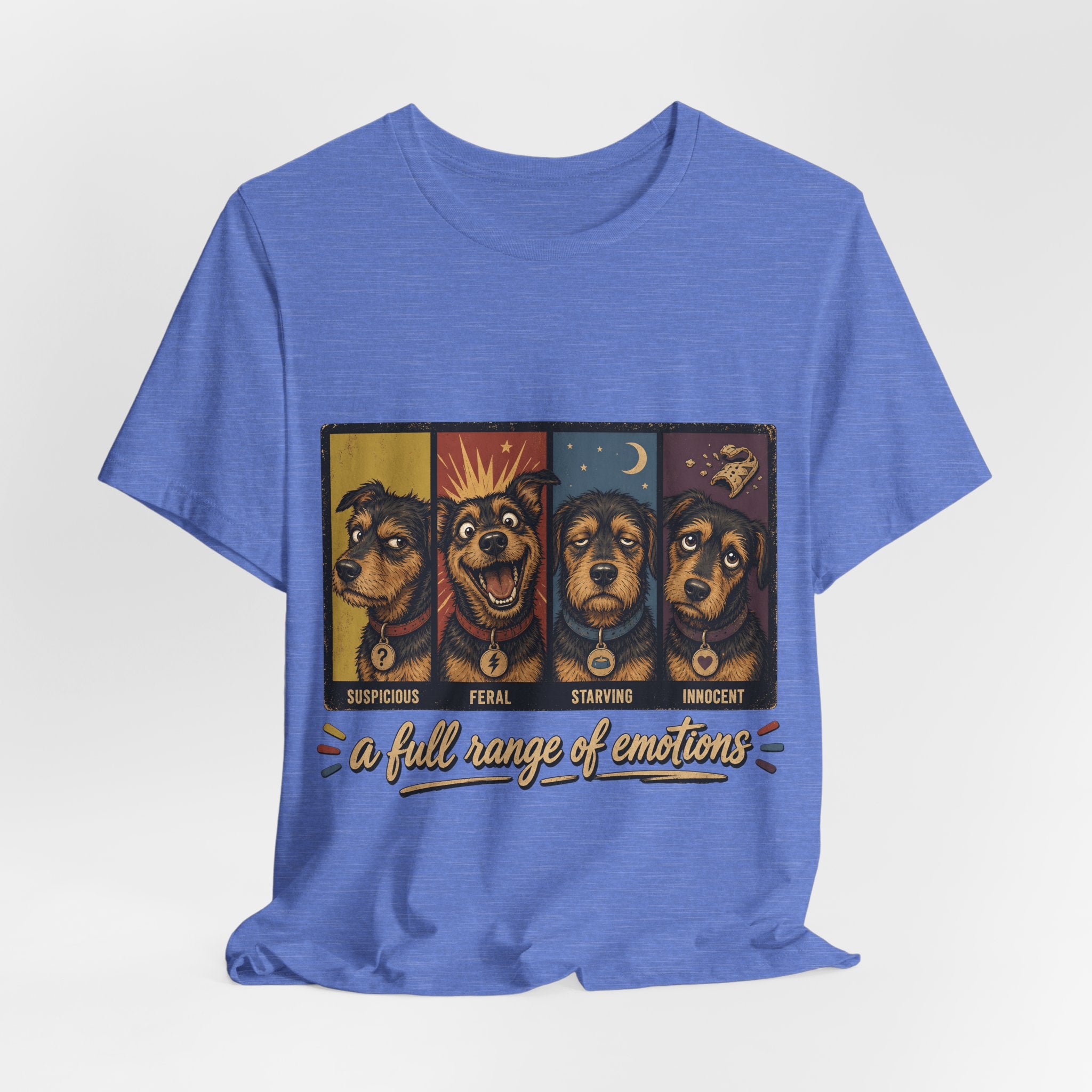 "A Full Range of Emotions" Dog T-Shirt — Funny Mood Chart Graphic Tee