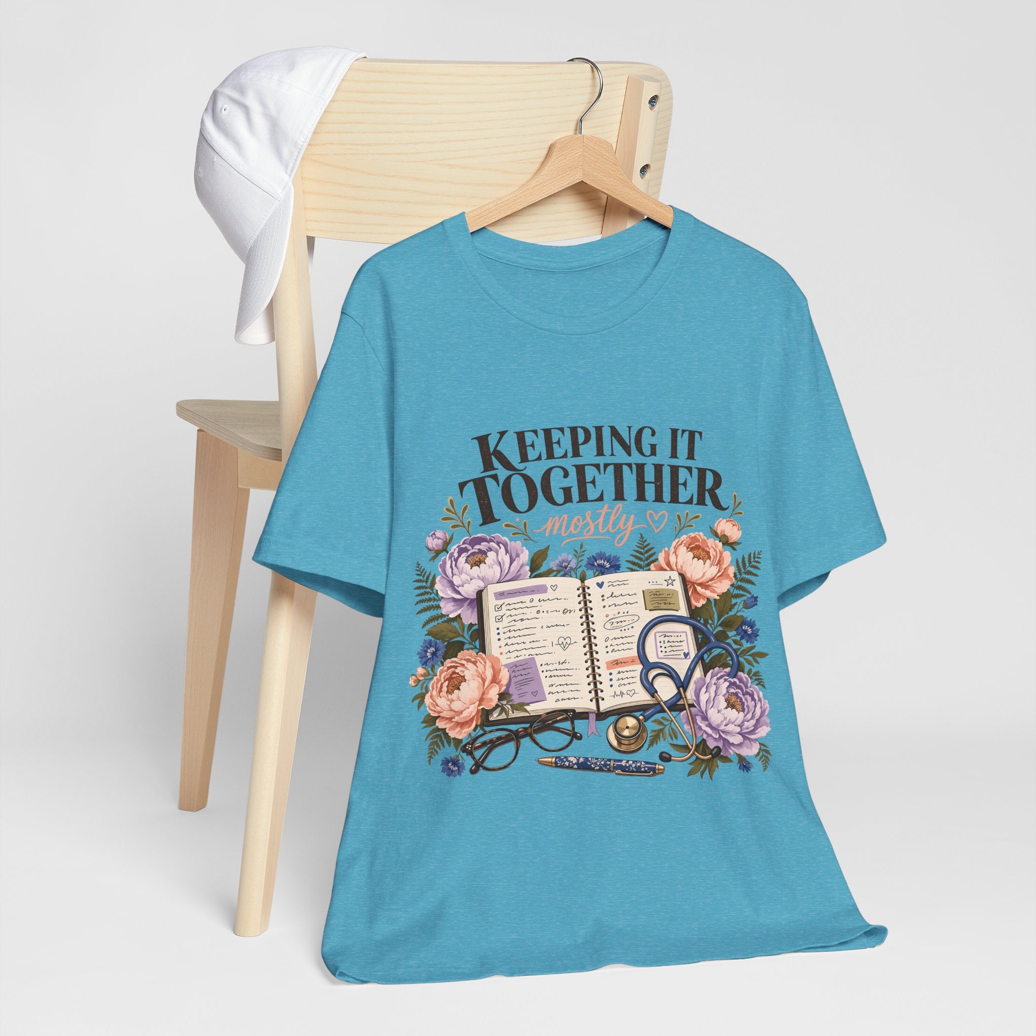 "Keeping It Together Mostly" — Botanical Nurse T-Shirt