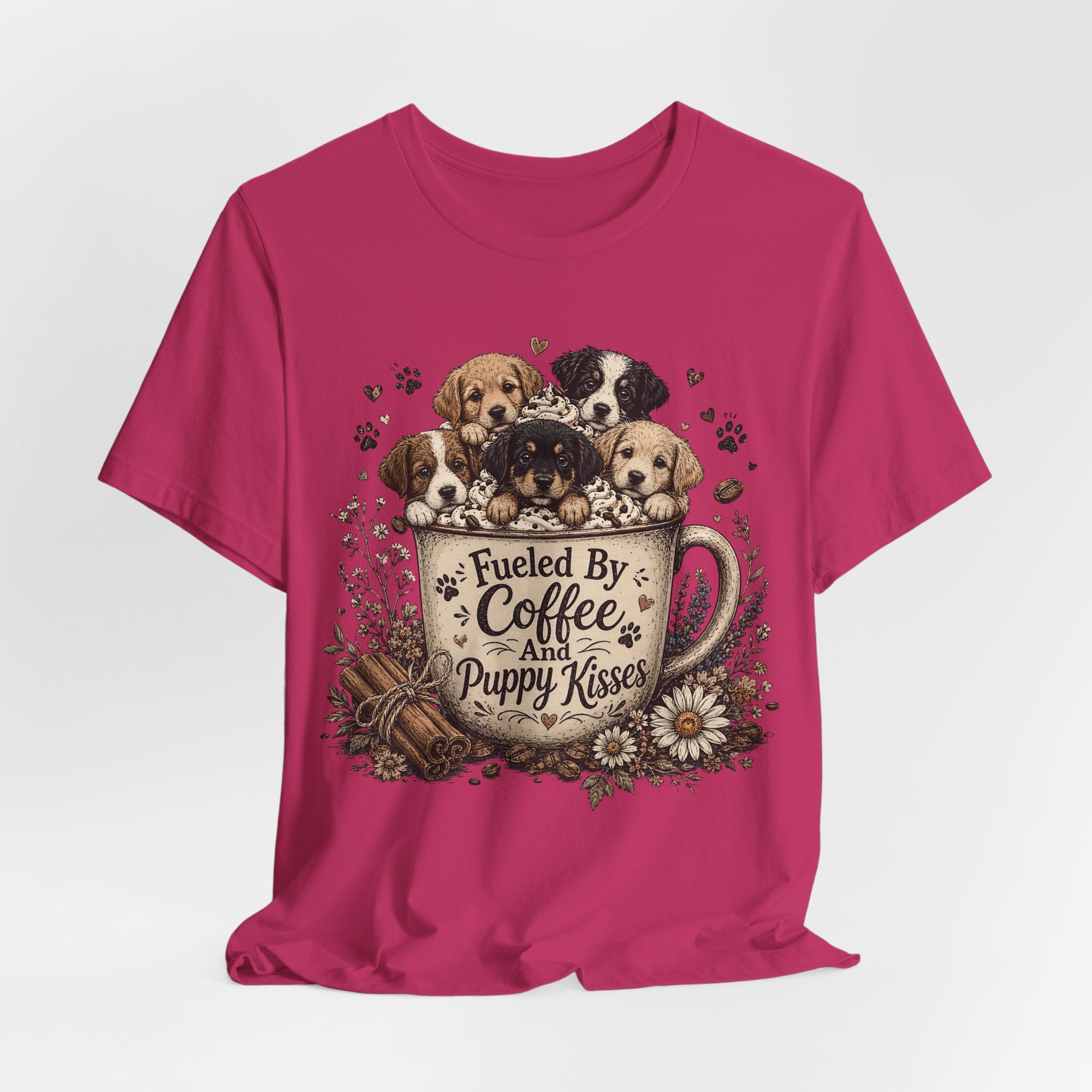 Fueled by Coffee and Puppy Kisses T-Shirt