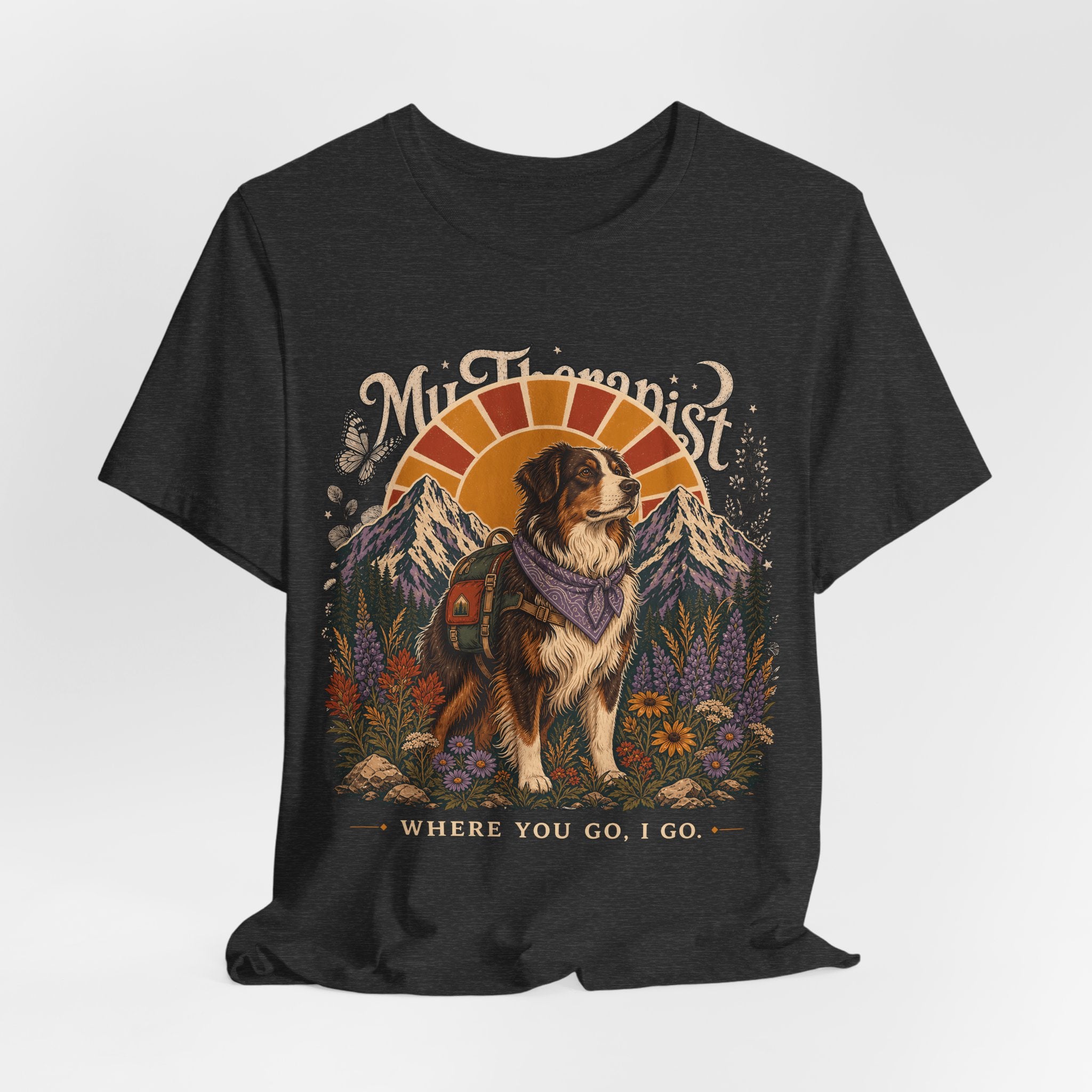 "Where You Go, I Go" Hiking Dog T-Shirt — Adventure Outdoor Graphic Tee