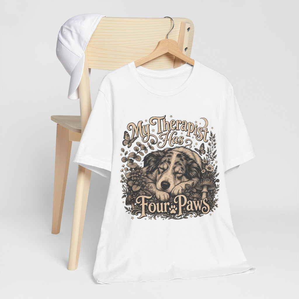 Dog Lover T-Shirt — "My Therapist Has Four Paws" Graphic Tee