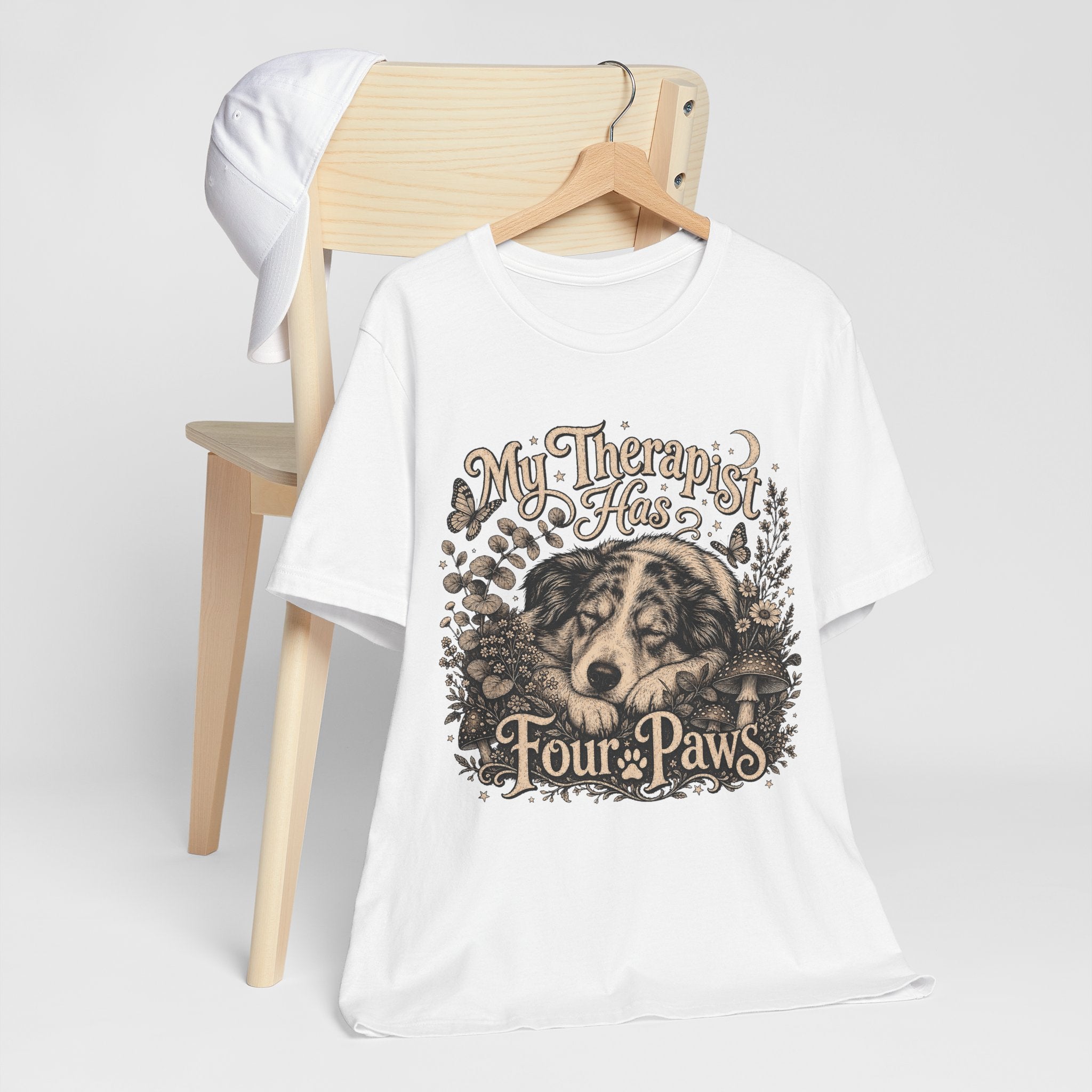 Dog Lover T-Shirt — "My Therapist Has Four Paws" Graphic Tee