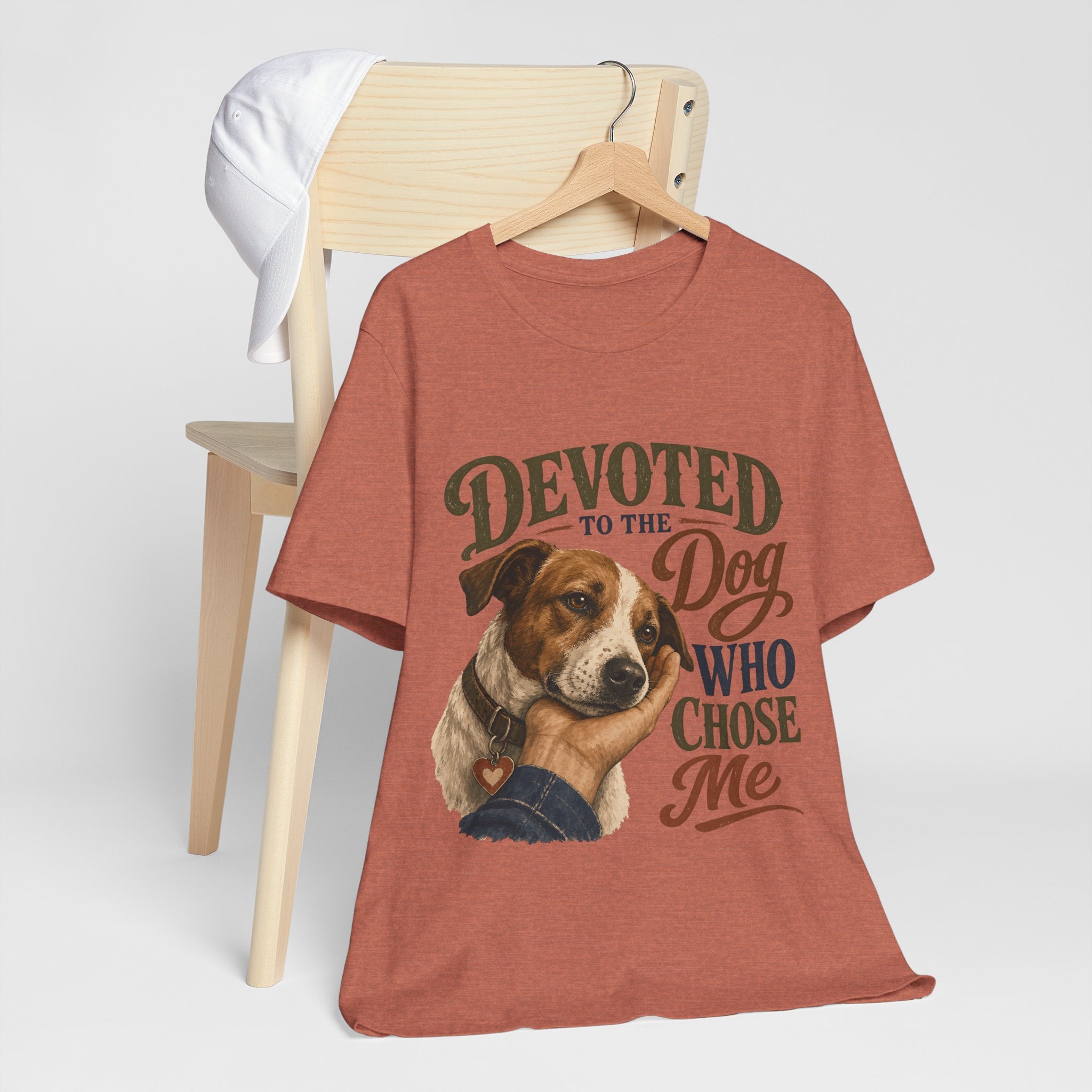 "Devoted To The Dog Who Chose Me" Dog Lover T-Shirt — Dog Mom Graphic Tee