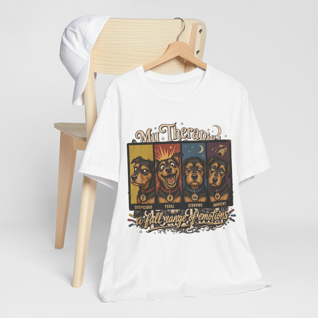 "A Full Range of Emotions" Dog T-Shirt — Funny Mood Chart Graphic Tee