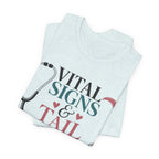 Vital Signs & Tail Wags Tee - Nurse Vet Stethoscope Paw Print T-Shirt