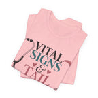 Vital Signs & Tail Wags Tee - Nurse Vet Stethoscope Paw Print T-Shirt
