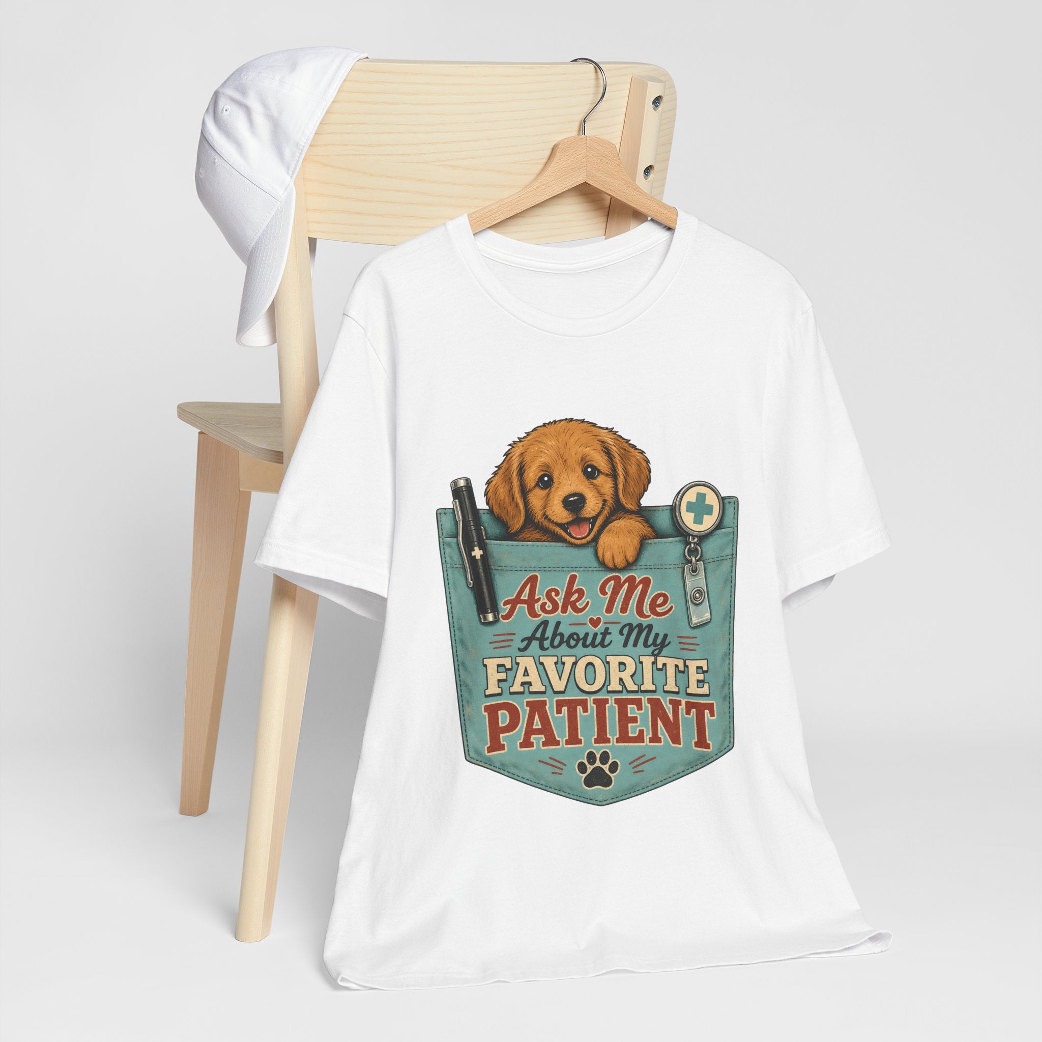 "Ask Me About My Favorite Patient" Nurse T-Shirt — Dog Mom Nurse Graphic Tee