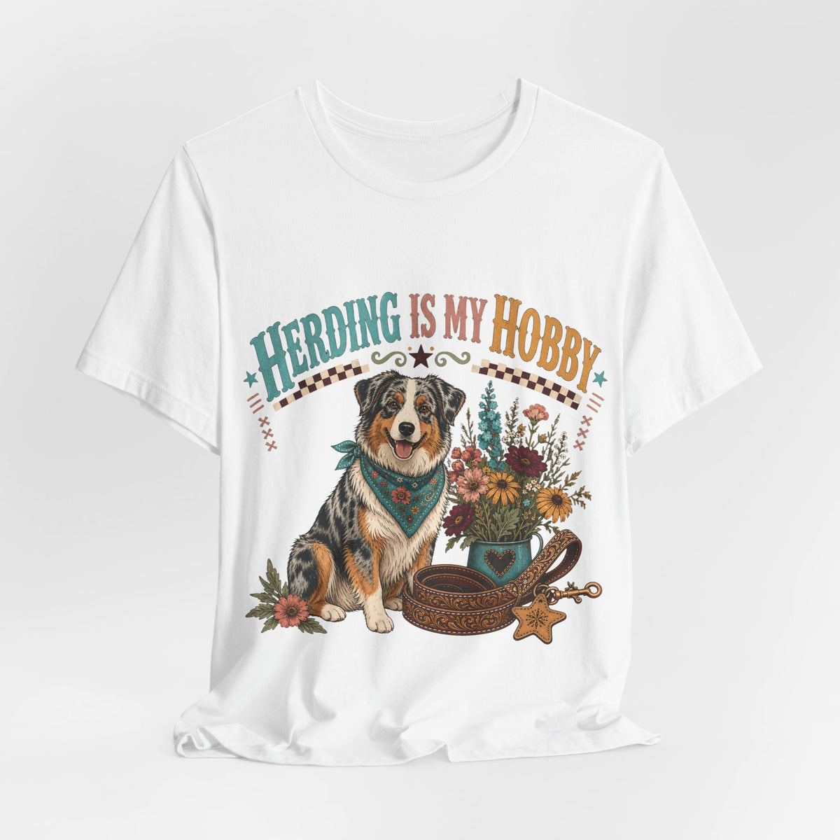 "Herding Is My Hobby" Australian Shepherd T-Shirt — Retro Dog Lover Graphic Tee