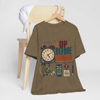"Up Before Human" T-Shirt — Bold Retro Nurse Shift Graphic Tee