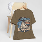 "My Coworkers Shed Less Than My Roommate" Nurse T-Shirt — Dog Mom Nurse Graphic Tee