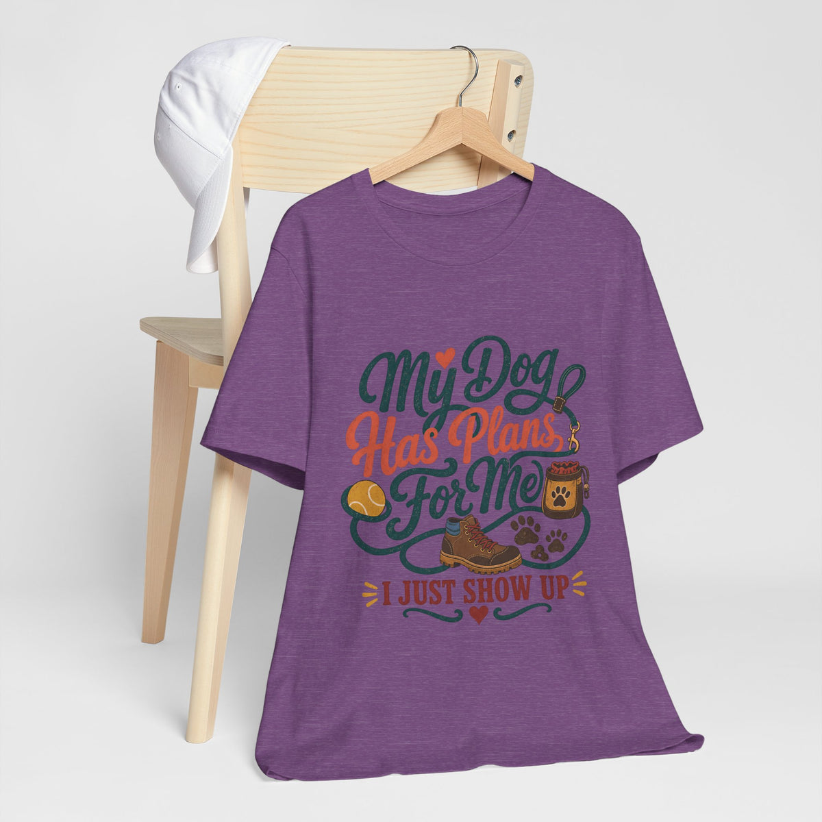 "My Dog Has Plans For Me" T-Shirt — Trendy Dog Parent Graphic Tee