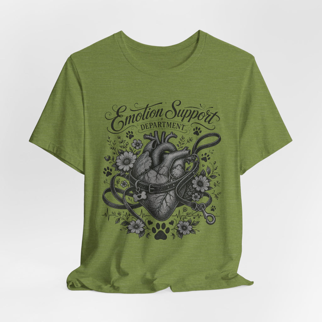 Emotion Support Department Tee — Anatomical Heart Floral Graphic Shirt
