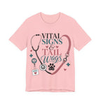 Vital Signs & Tail Wags Tee - Nurse Vet Stethoscope Paw Print T-Shirt