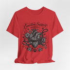 Emotion Support Department Tee — Anatomical Heart Floral Graphic Shirt