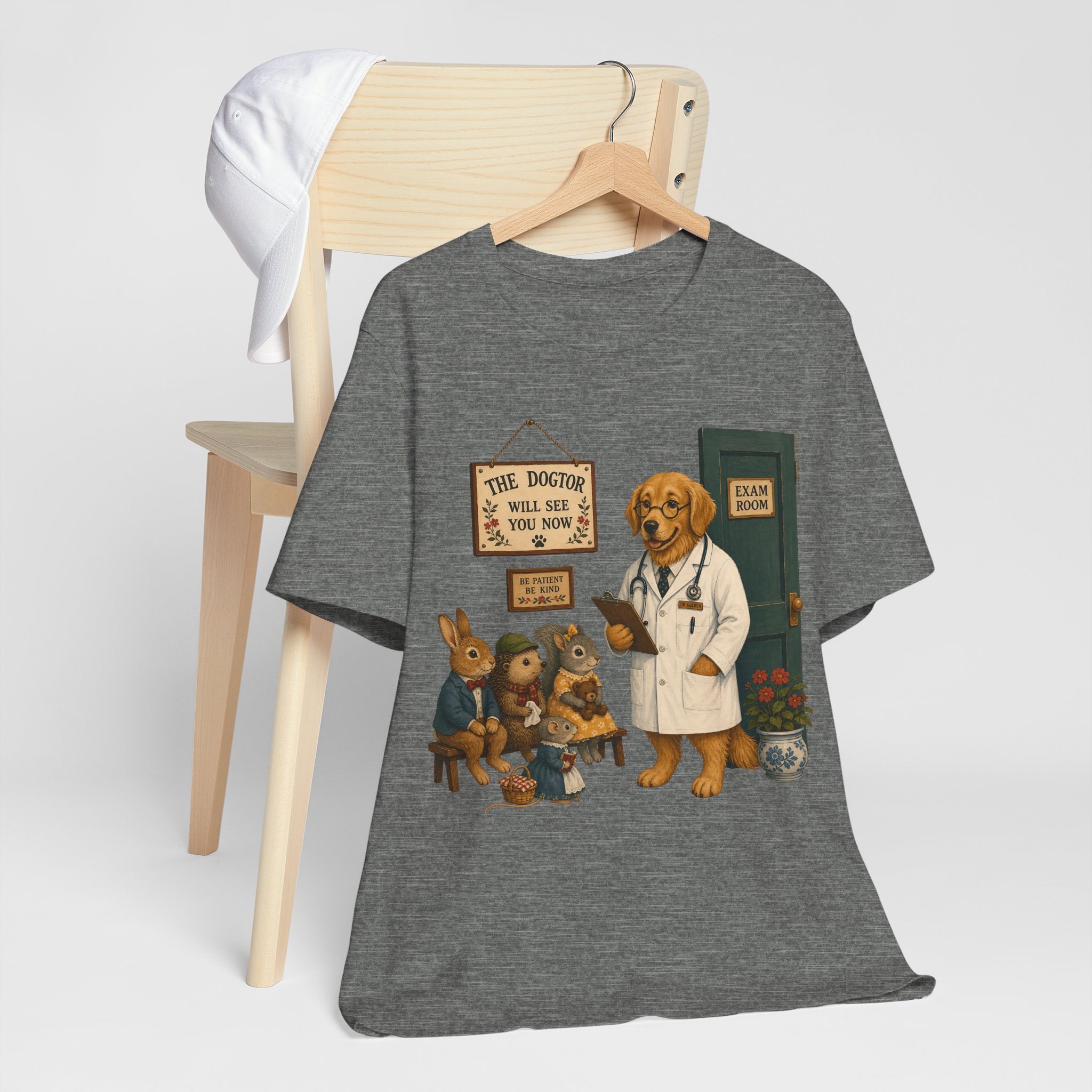 Dog Doctor Tee — Vintage Veterinary Illustration T-Shirt (The Doctor Will See You Now)