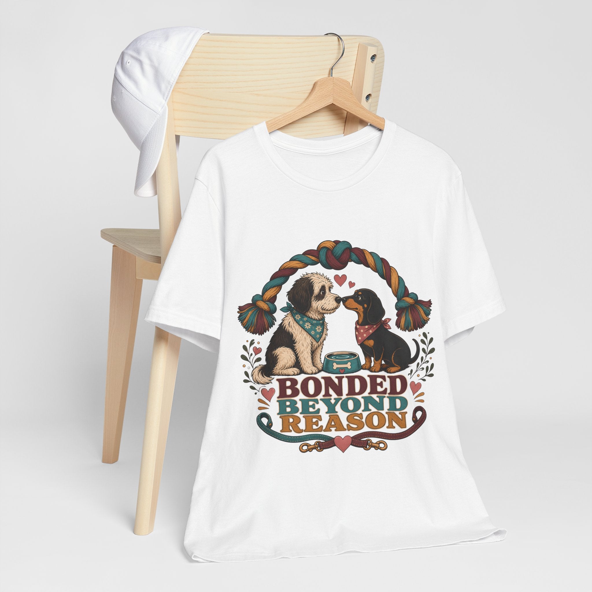 "Bonded Beyond Reason" Two Dogs T-Shirt — Retro Dog Lover Graphic Tee