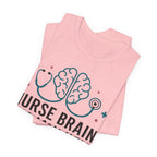 Nurse Brain Dog Mom Heart T‑Shirt - Cute Nurse & Dog Mom Graphic Tee