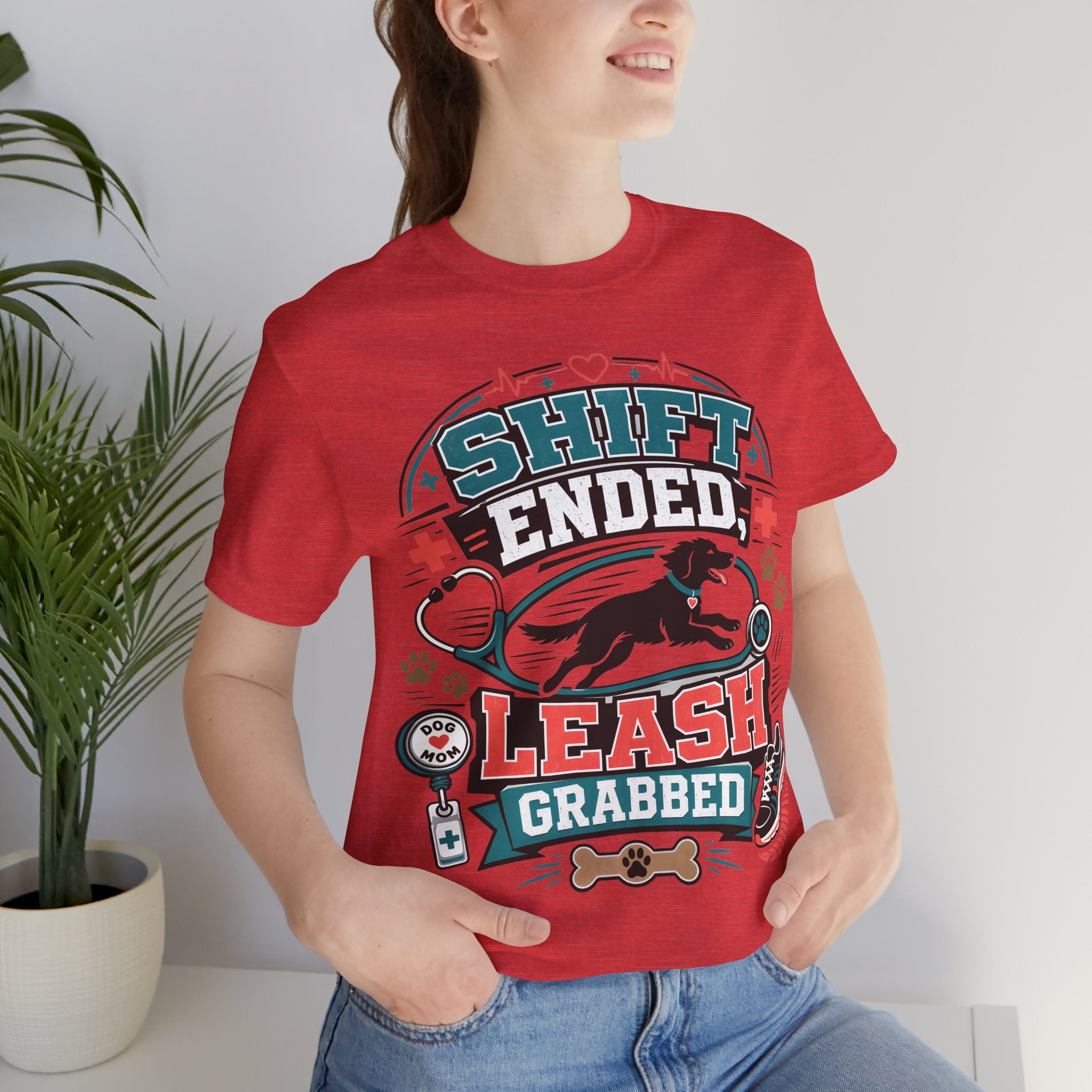 Shift Ended Leash Grabbed Dog Lover Tee