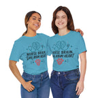 Nurse Brain Dog Mom Heart T‑Shirt - Cute Nurse & Dog Mom Graphic Tee