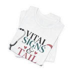 Vital Signs & Tail Wags Tee - Nurse Vet Stethoscope Paw Print T-Shirt