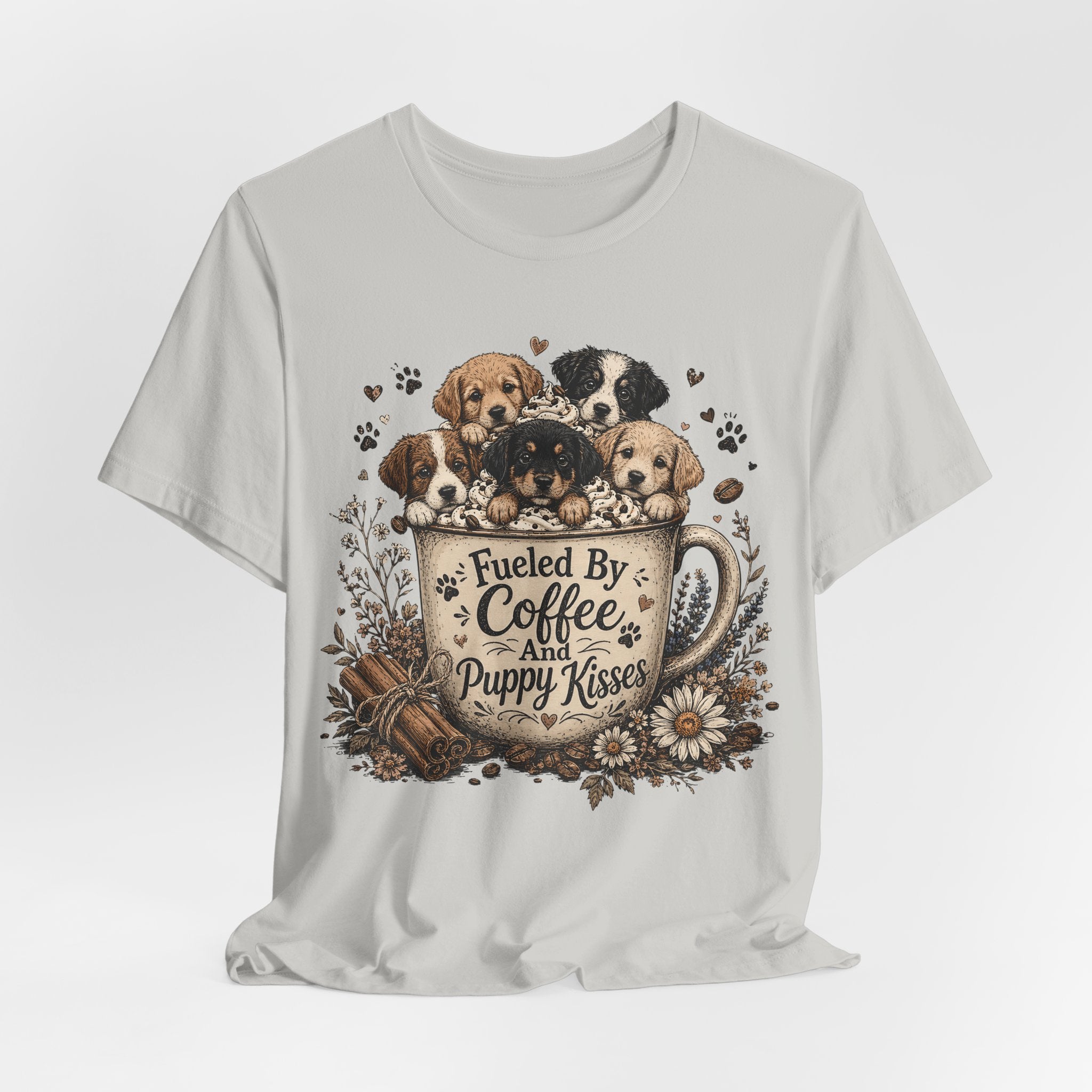 Fueled by Coffee and Puppy Kisses T-Shirt