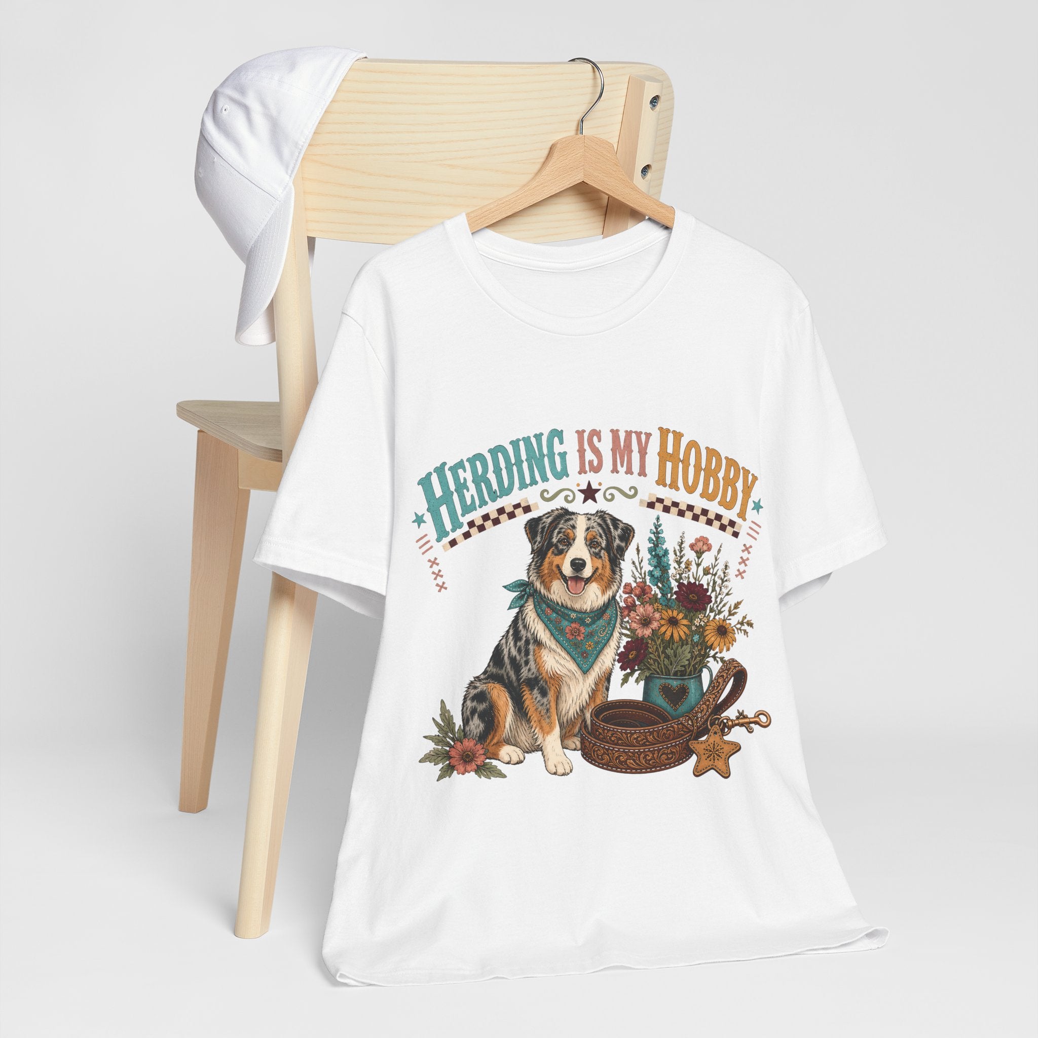 "Herding Is My Hobby" Australian Shepherd T-Shirt — Retro Dog Lover Graphic Tee