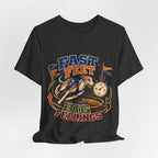 "Fast Feet Big Feelings" T-Shirt — Sporty Vintage Whippet Graphic Tee