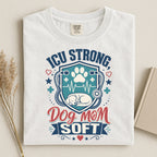 ICU Strong Dog Mom Tee - Nurse Dog Paw Rescue Shirt