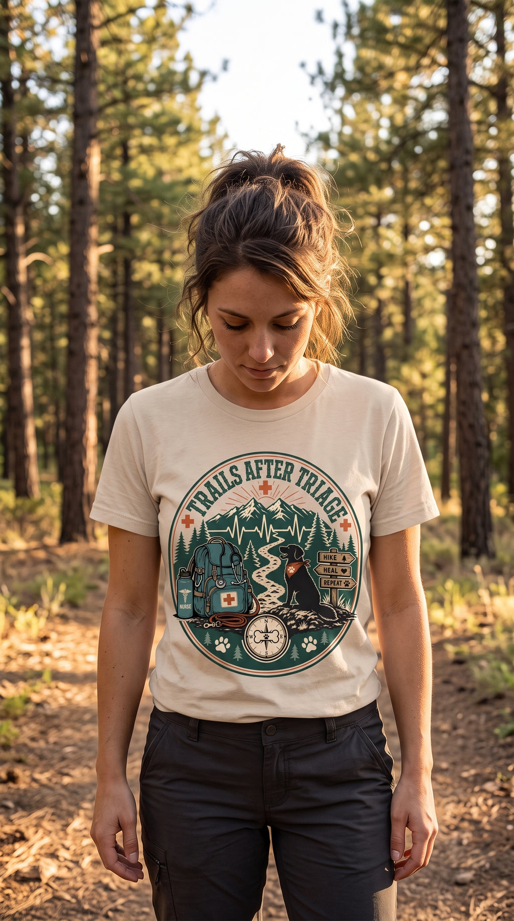 Trails After Triage Hiking Tee — Search & Rescue Outdoor Crew Shirt
