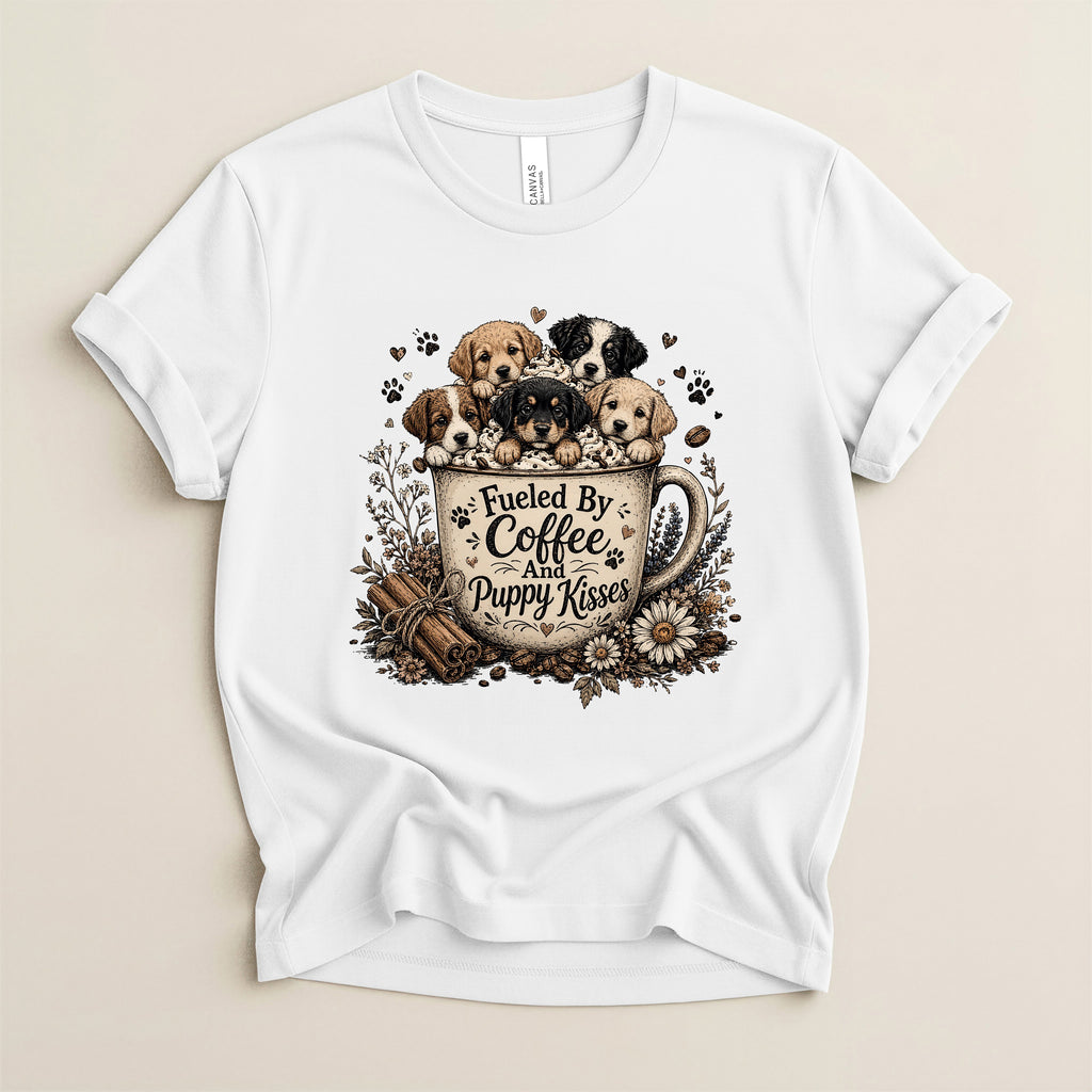 Fueled by Coffee and Puppy Kisses T-Shirt