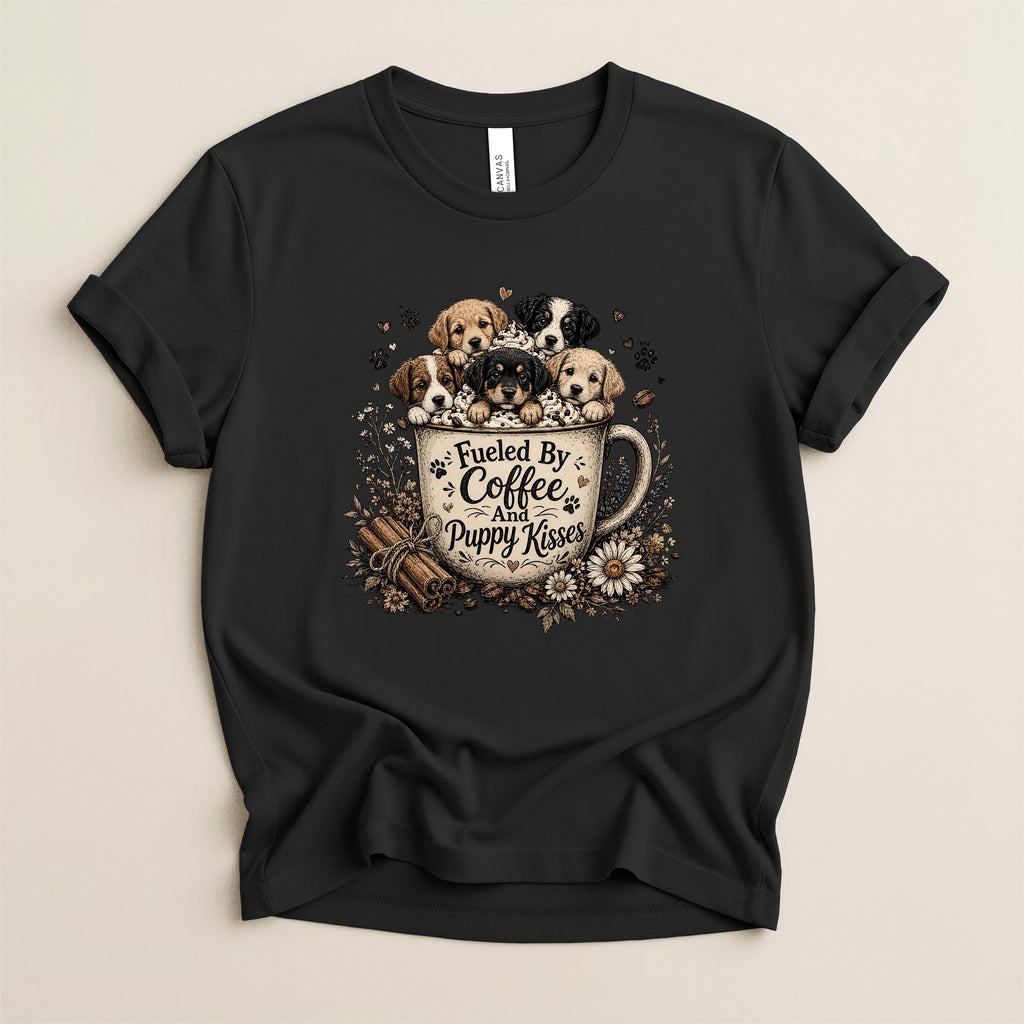 Fueled by Coffee and Puppy Kisses T-Shirt