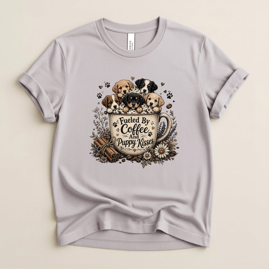 Fueled by Coffee and Puppy Kisses T-Shirt