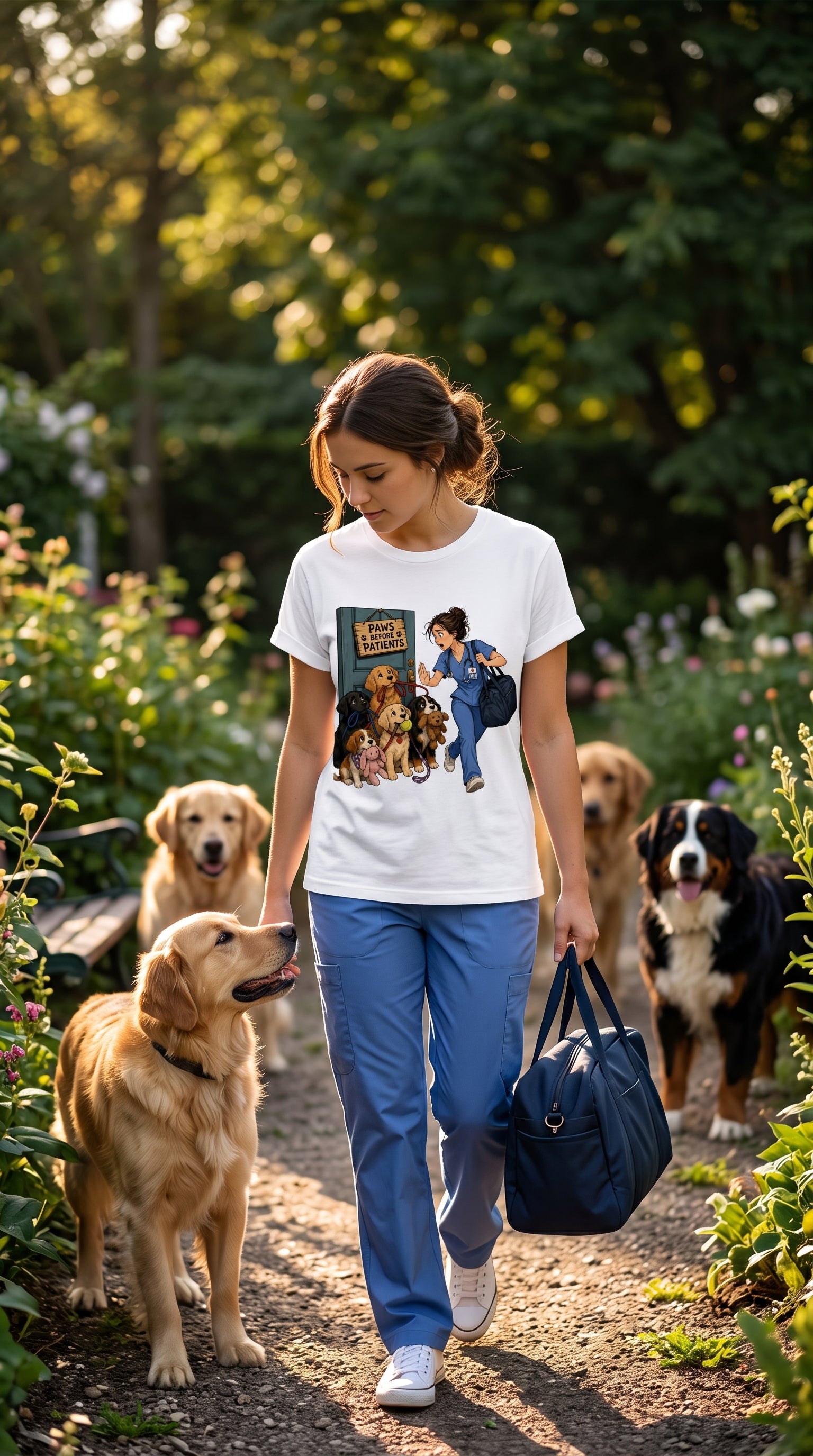 Veterinary Nurse Tee — "Paws Before Patients" Cute Vet Tech Shirt