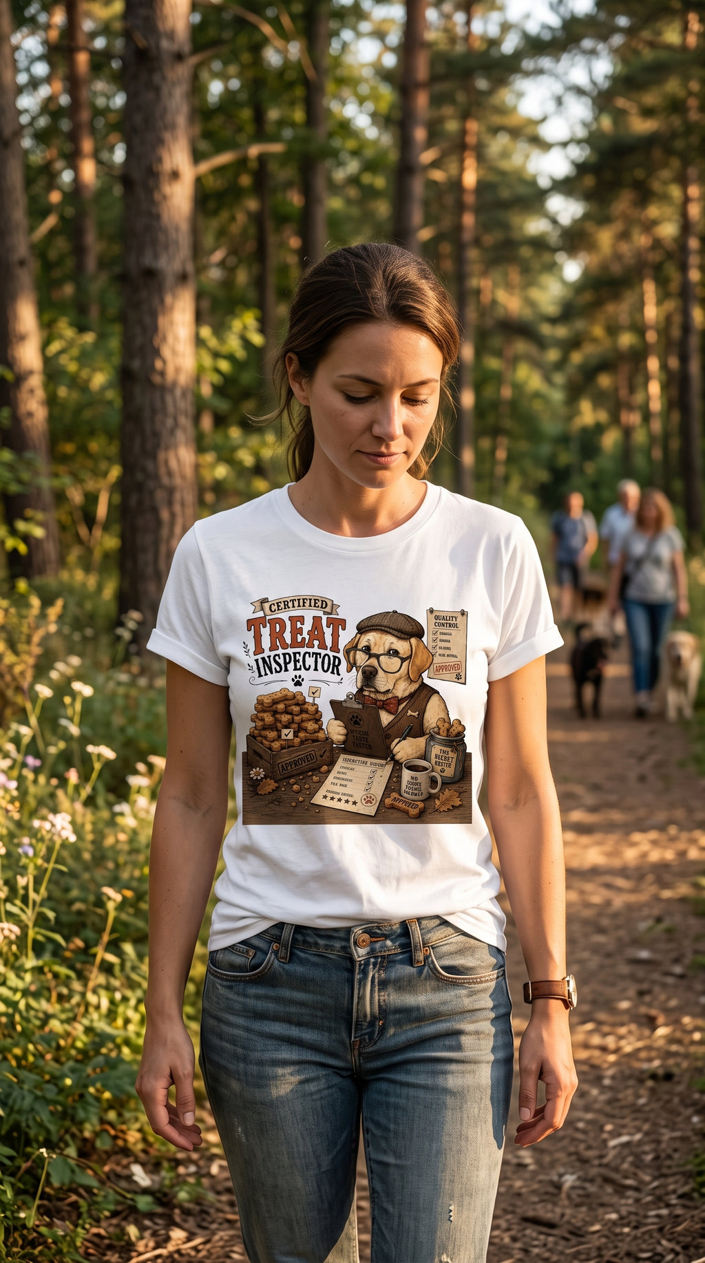 Certified Treat Inspector T-Shirt — Cute Retro Dog Cookie Inspector Tee