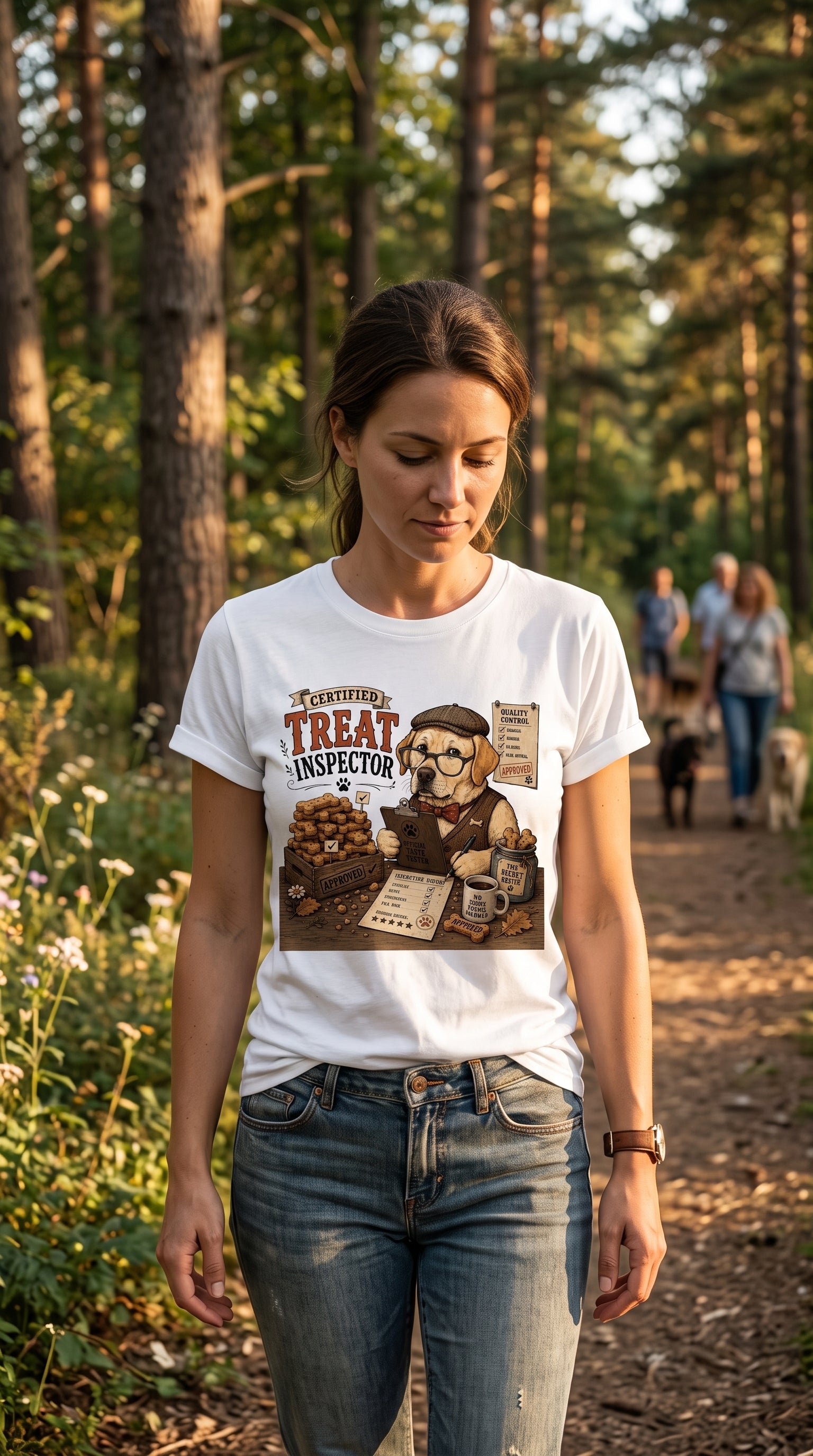 Certified Treat Inspector T-Shirt — Cute Retro Dog Cookie Inspector Tee