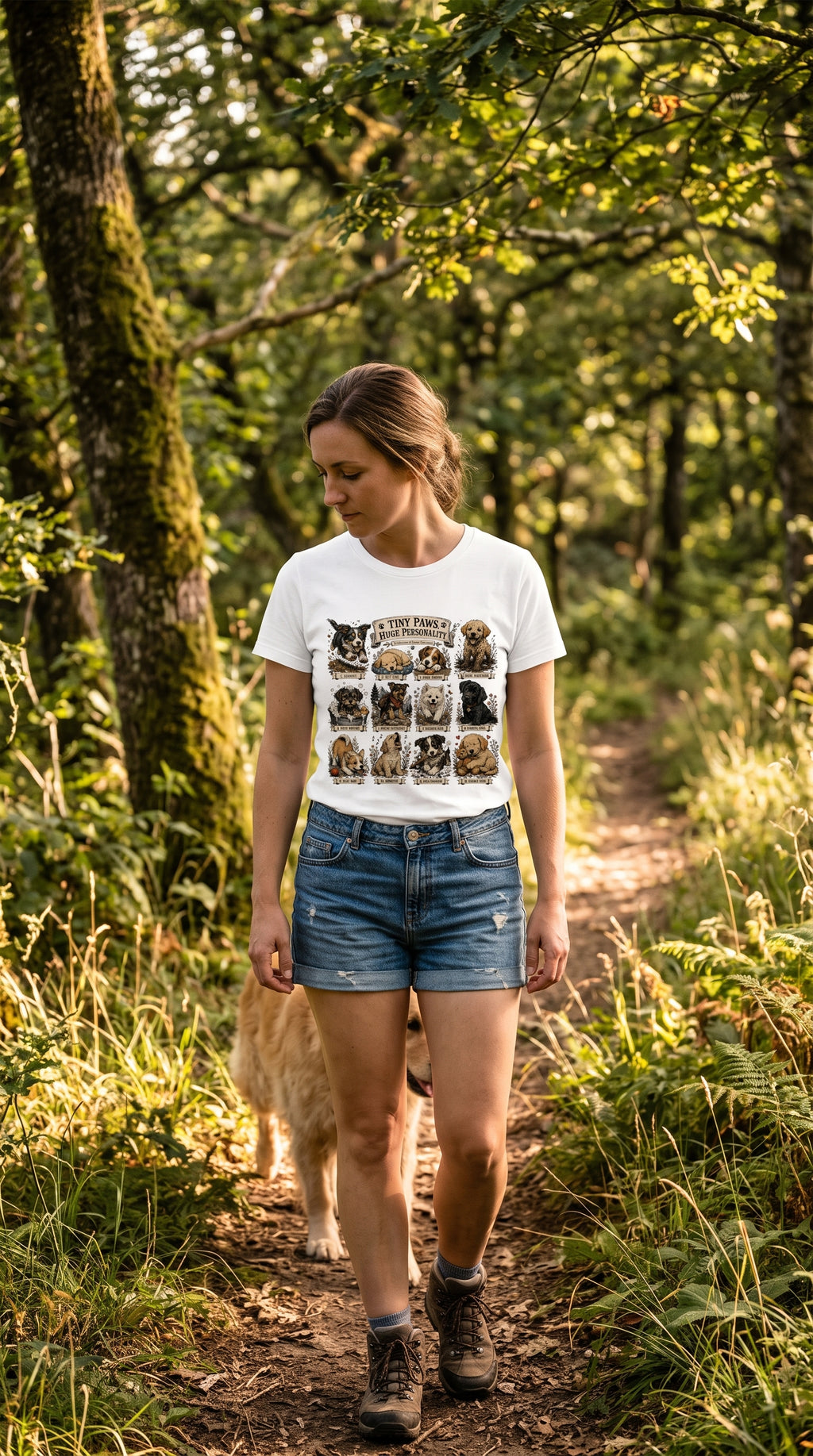 Tiny Paws Huge Personality Puppy Tee — Cute Dog Breed Collage T-Shirt