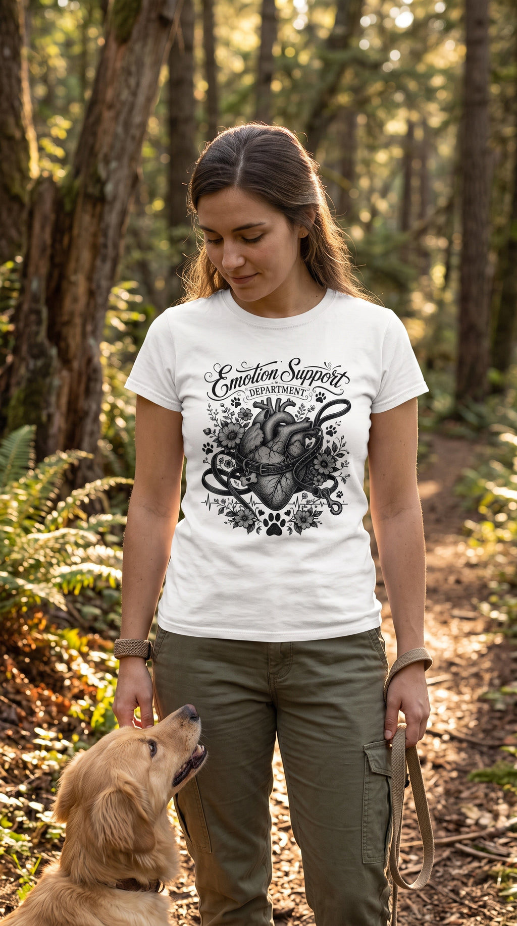 Emotion Support Department Tee — Anatomical Heart Floral Graphic Shirt