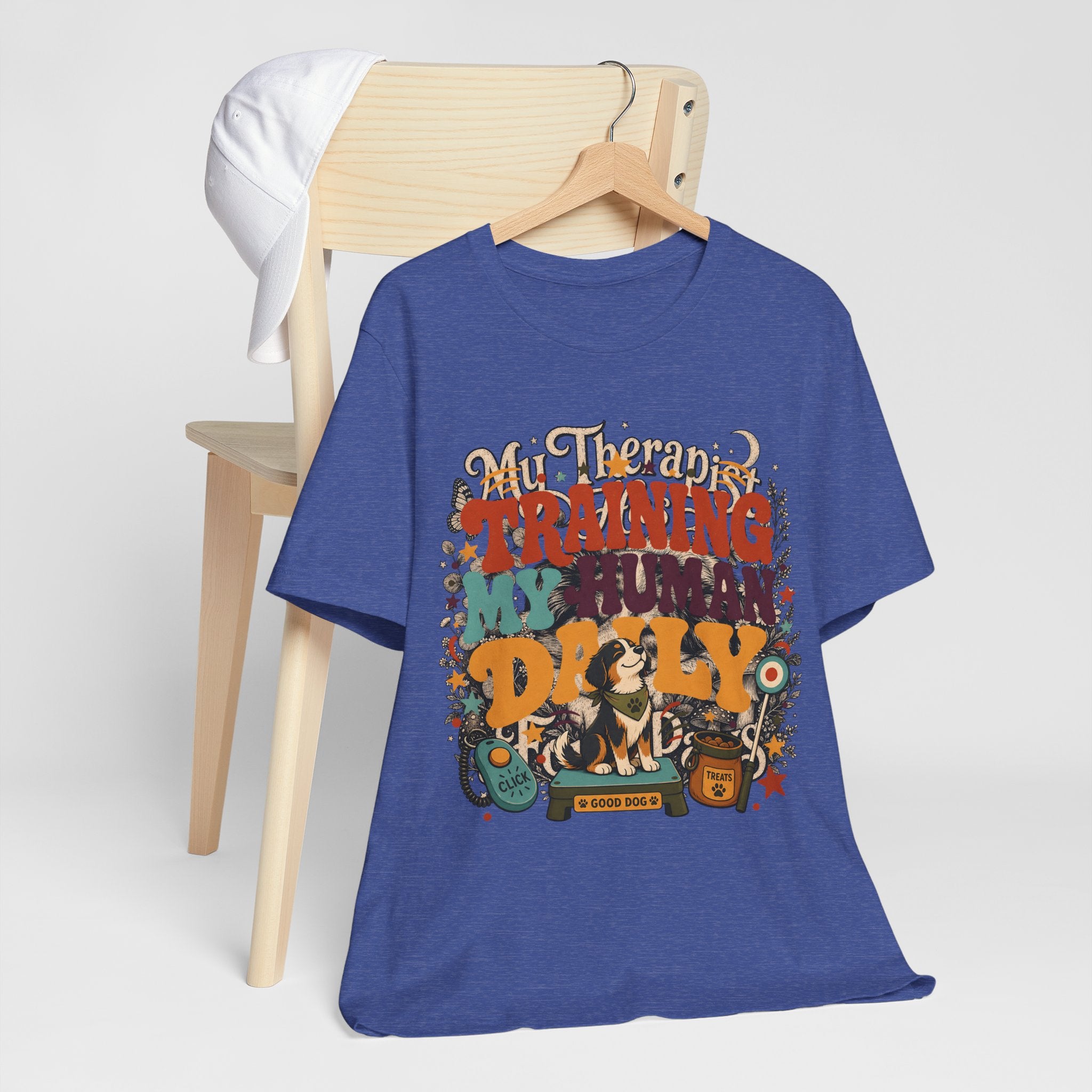 "Training My Human Daily" Dog T-Shirt — Funny Retro Pet Parent Graphic Tee