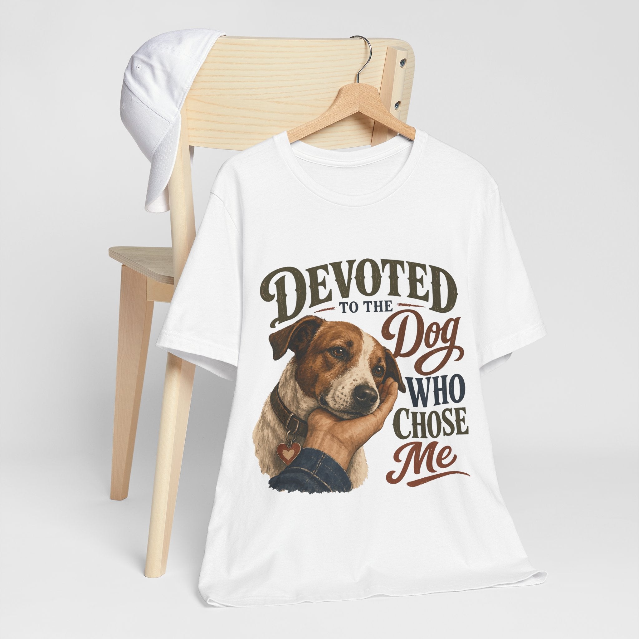 "Devoted To The Dog Who Chose Me" Dog Lover T-Shirt — Dog Mom Graphic Tee