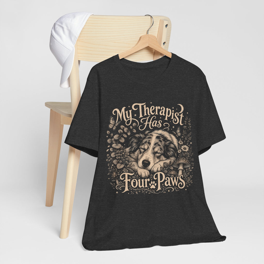 Dog Lover T-Shirt — "My Therapist Has Four Paws" Graphic Tee