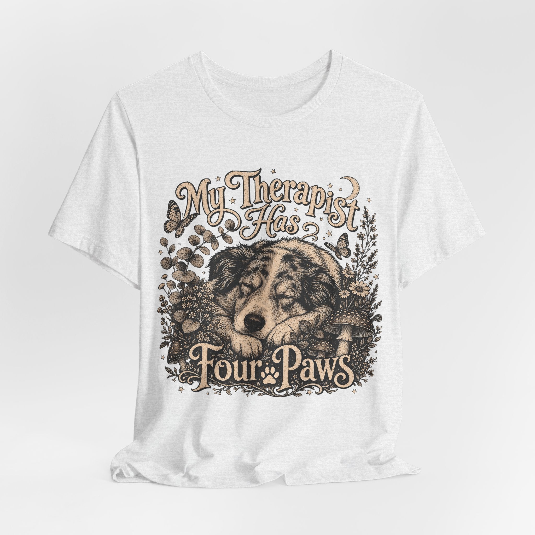 Dog Lover T-Shirt — "My Therapist Has Four Paws" Graphic Tee