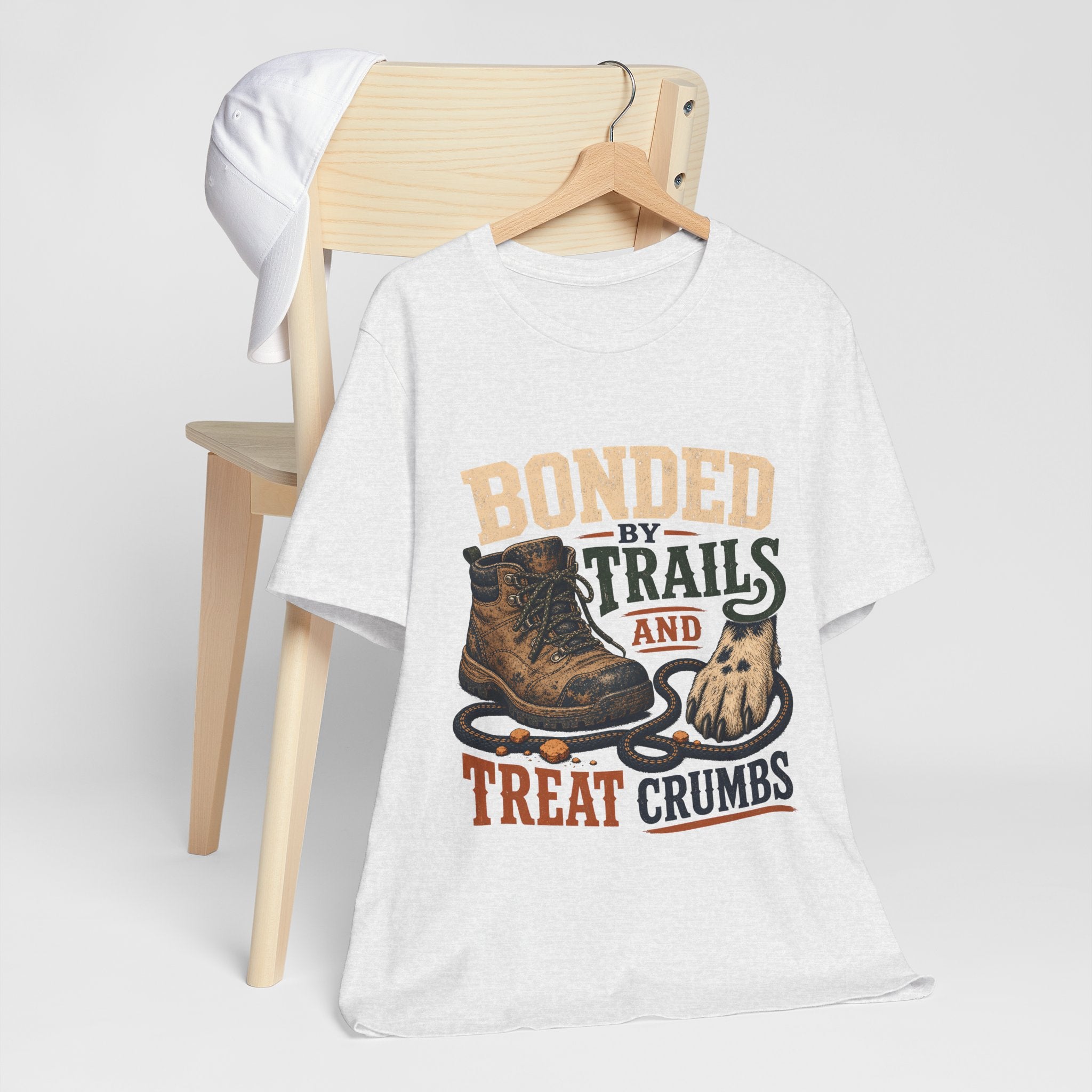"Bonded By Trails And Treat Crumbs" Dog Lover T-Shirt — Hiking Dog Graphic Tee